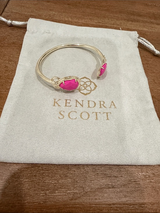 Kendra Scott Jewelry - Kendra Scott Gold Open Cuff Bracelet with Hot Pink Stones
